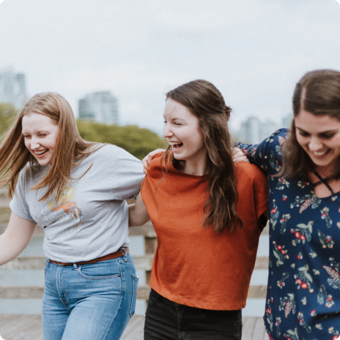 Three happy women